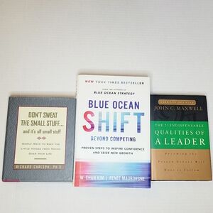 Self Help Books Lot of 3 Qualities Of A Leader- Don't sweat the small stuff-